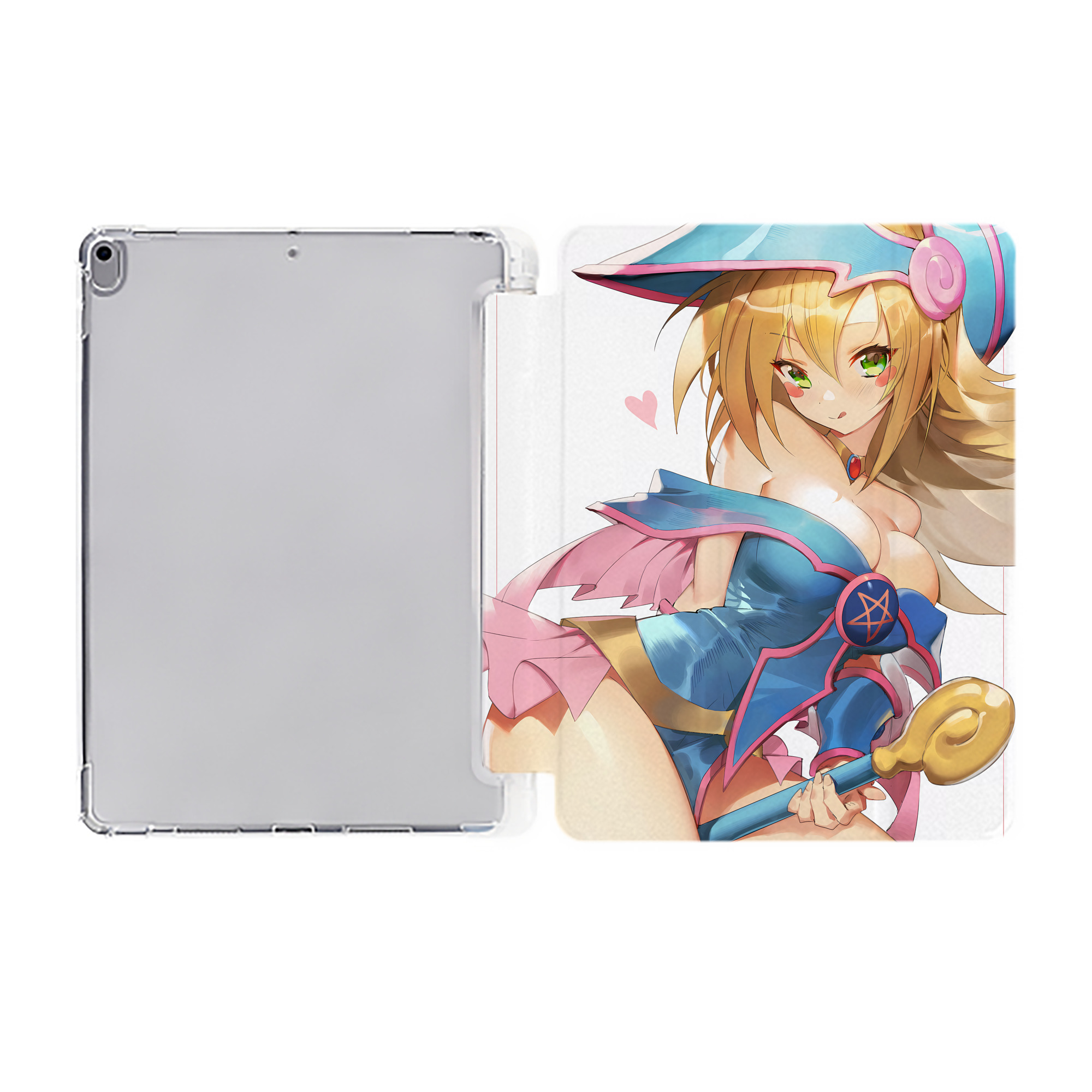 （画像用） 遊☆戯☆王 Yu-Gi-Oh! IPad ケース ペン収納付き 三つ折りスタンド PUレザー×シリコン 対応機種9.5/10.5/10.9インチ
